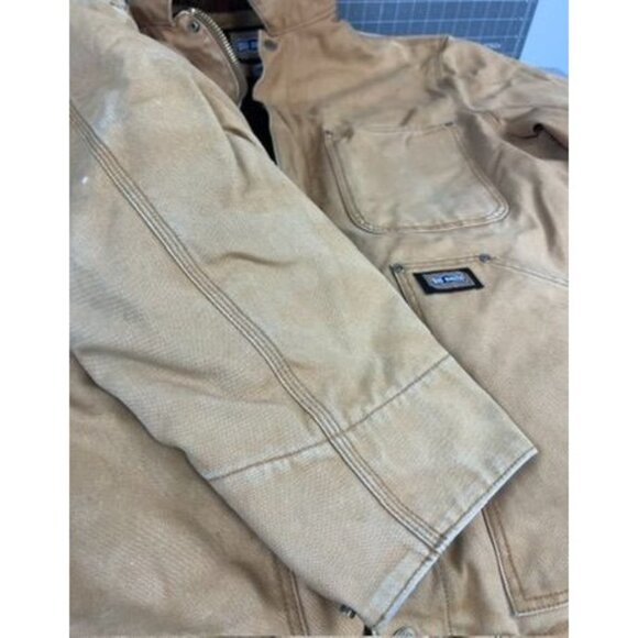 Big Smith Men's L/XL Insulated Chore/Work Coat Brass Zipper Tan Canvas Durable O - Picture 4 of 8